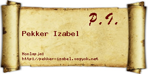 Pekker Izabel névjegykártya
